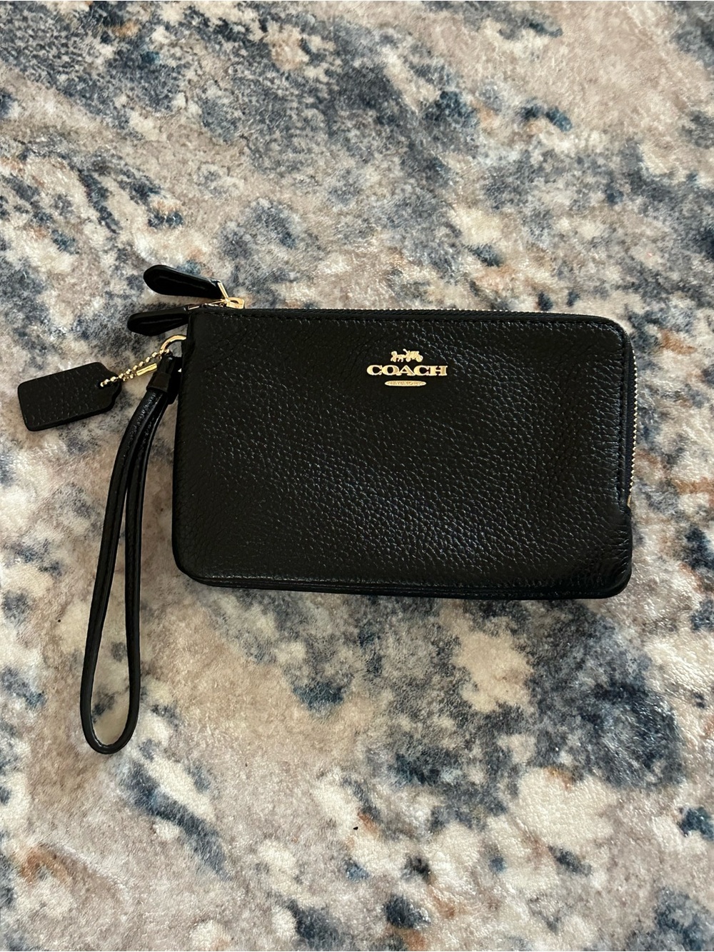 Coach Black Double Corner Zip Wristband